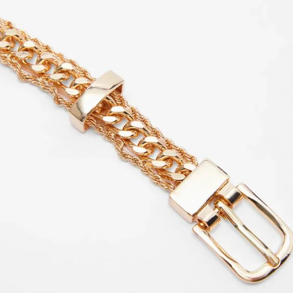 Chain belt gold zara best sale
